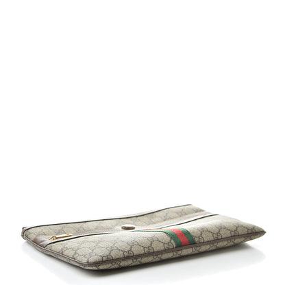Gucci GG Supreme Monogram Large Ophidia Pouch Clutch Brown 4 of 9