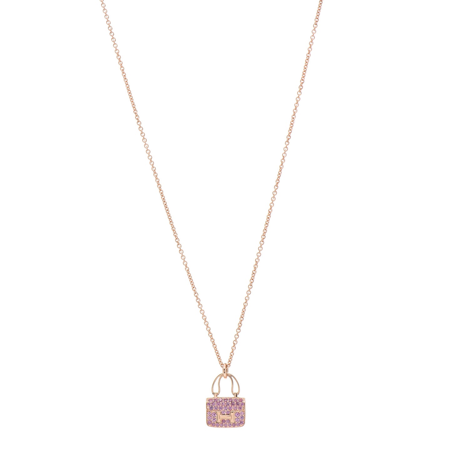 18K Rose Gold Pink Sapphire Constance Amulettes Pendant Necklace