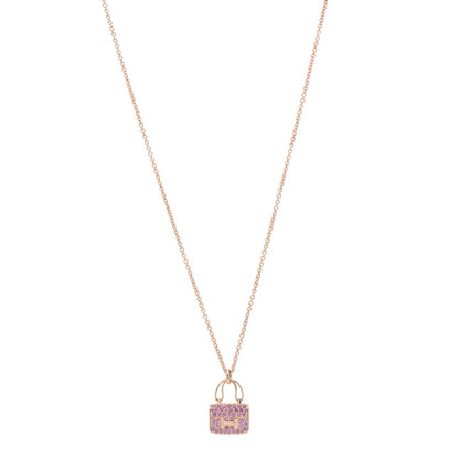 Hermes 18K Rose Gold Pink Sapphire Constance Amulettes Pendant Necklace 1 of 6