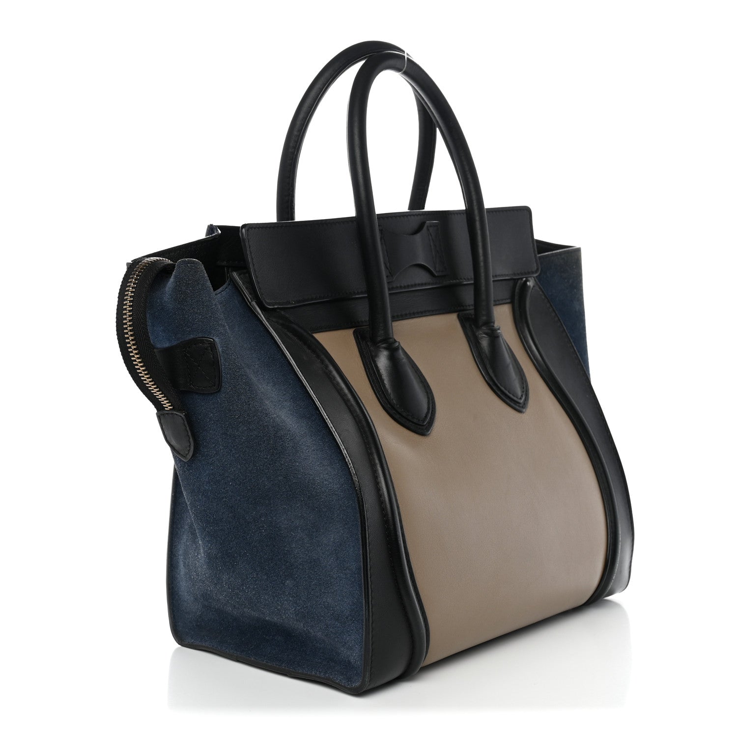 Celine Smooth Calfskin Suede Mini Tri-Color Luggage Beige 3 of 15