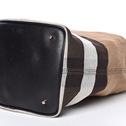 Burberry Canvas Mega Check Medium Ashby Hobo Black 8 of 15