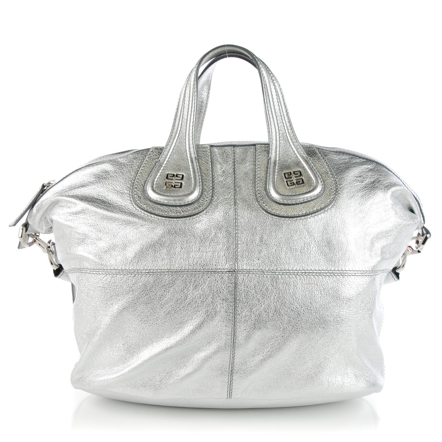 Givenchy Metallic Calfskin Large Nightingale Silver 1 of 7