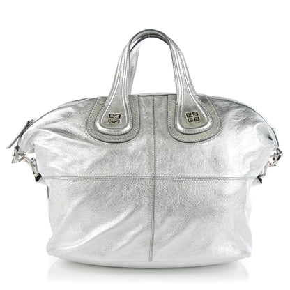 Givenchy Metallic Calfskin Large Nightingale Silver 1 of 7