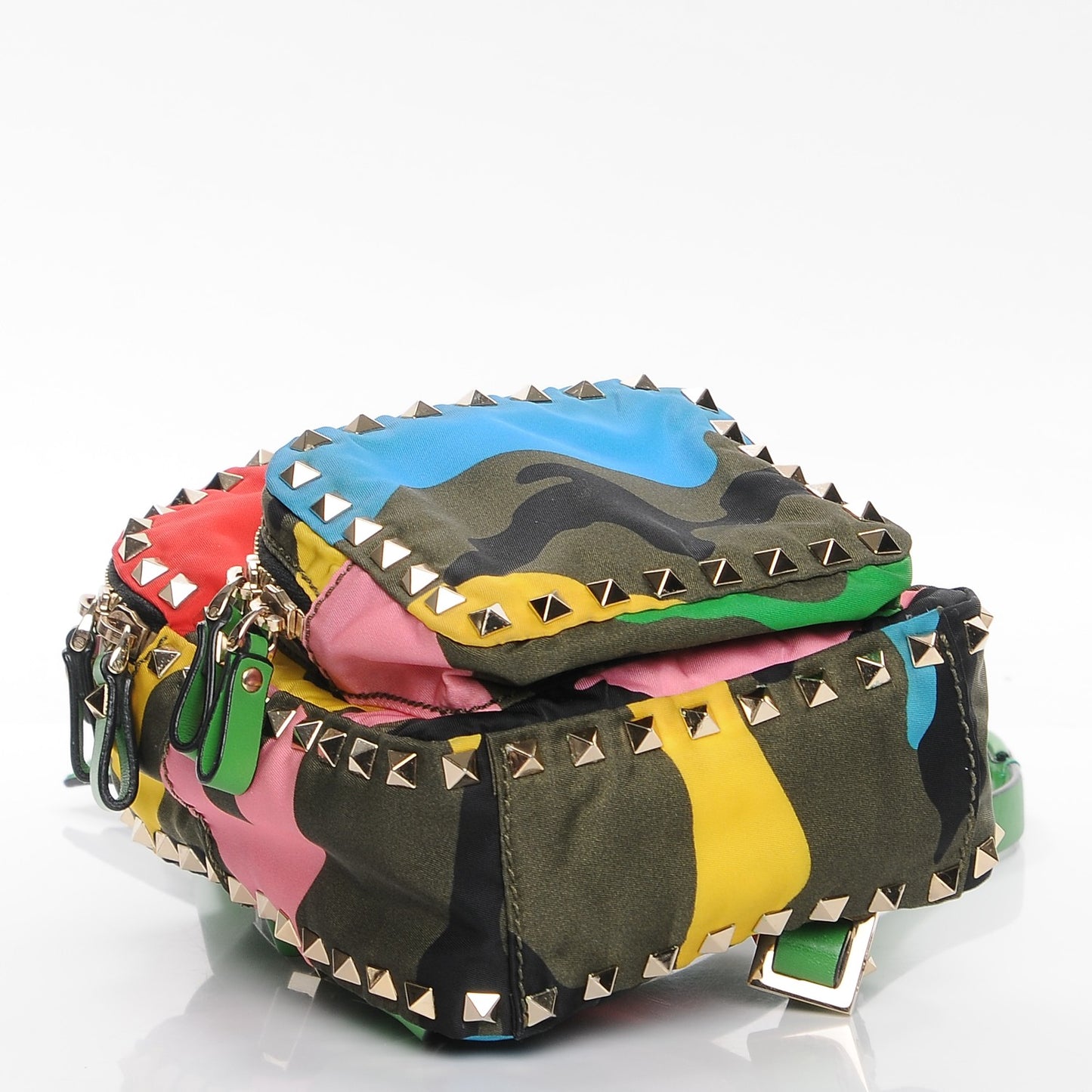 Nylon Mini Psychedelic Camouflage Rockstud Backpack Multicolor