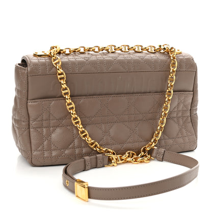 Christian Dior Calfskin Cannage Medium Caro Bag Taupe 3 of 13