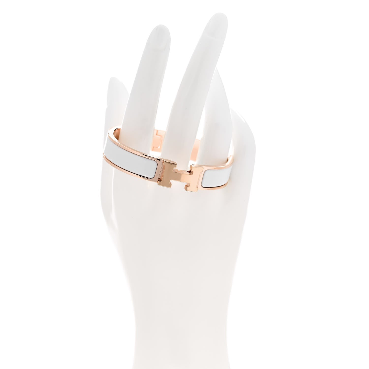 Hermes Enamel Narrow Clic Clac H Bracelet PM White 2 of 5