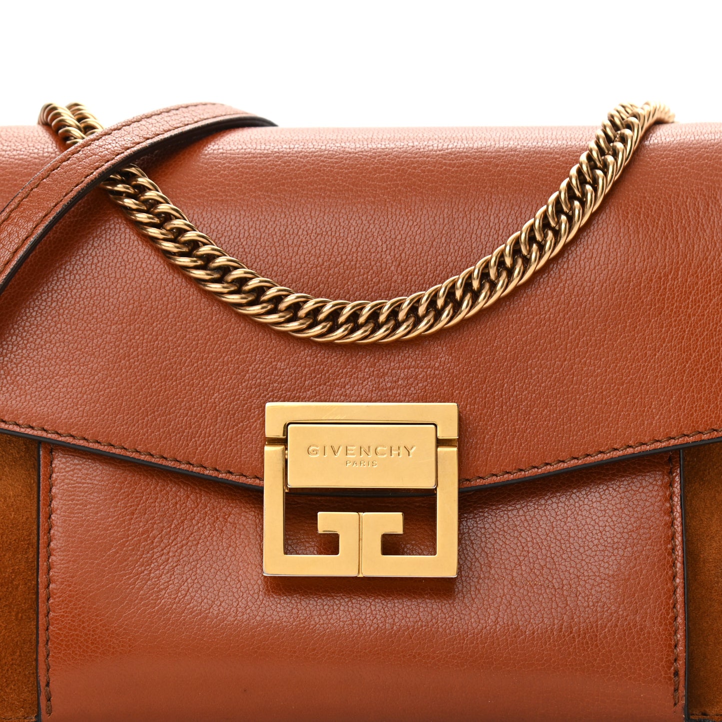 Goatskin Suede Small GV3 Shoulder Bag Amber Mastic