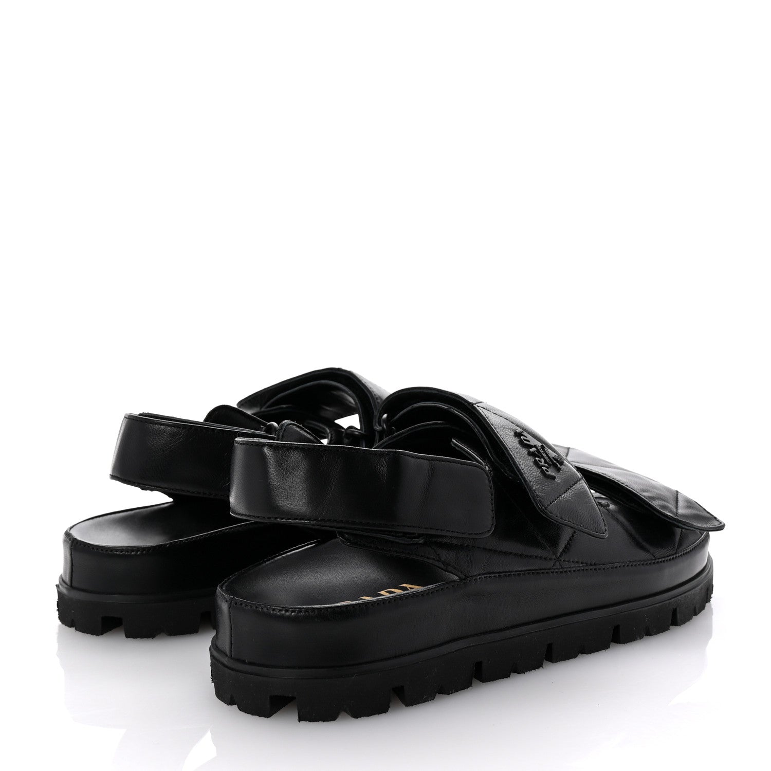 Prada Nappa Quilted Padded Slingback Sandals 39 Black 5 of 10
