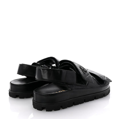 Prada Nappa Quilted Padded Slingback Sandals 39 Black 5 of 10