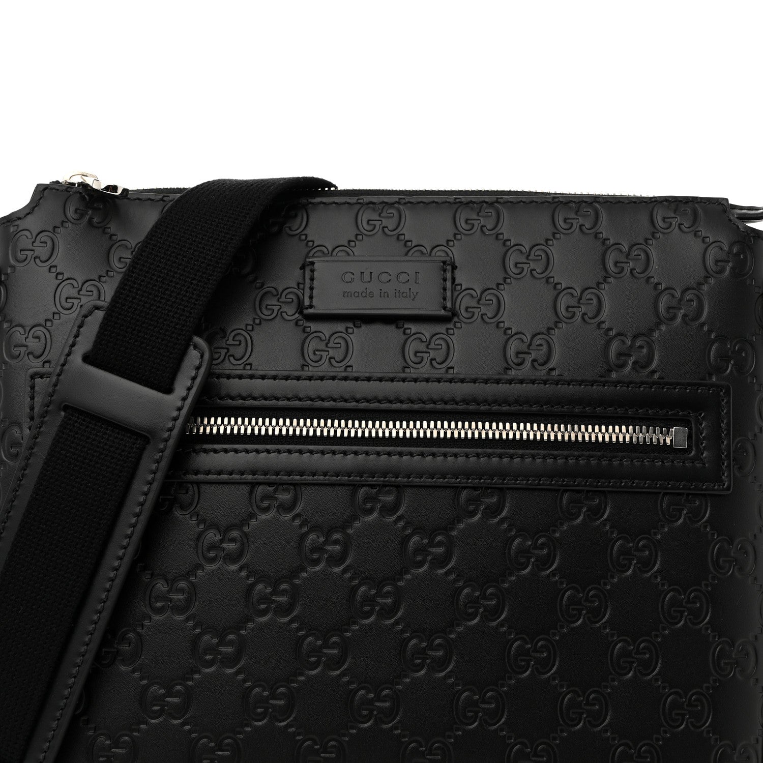 Gucci Guccissima Signature Small Messenger Bag Black 8 of 12