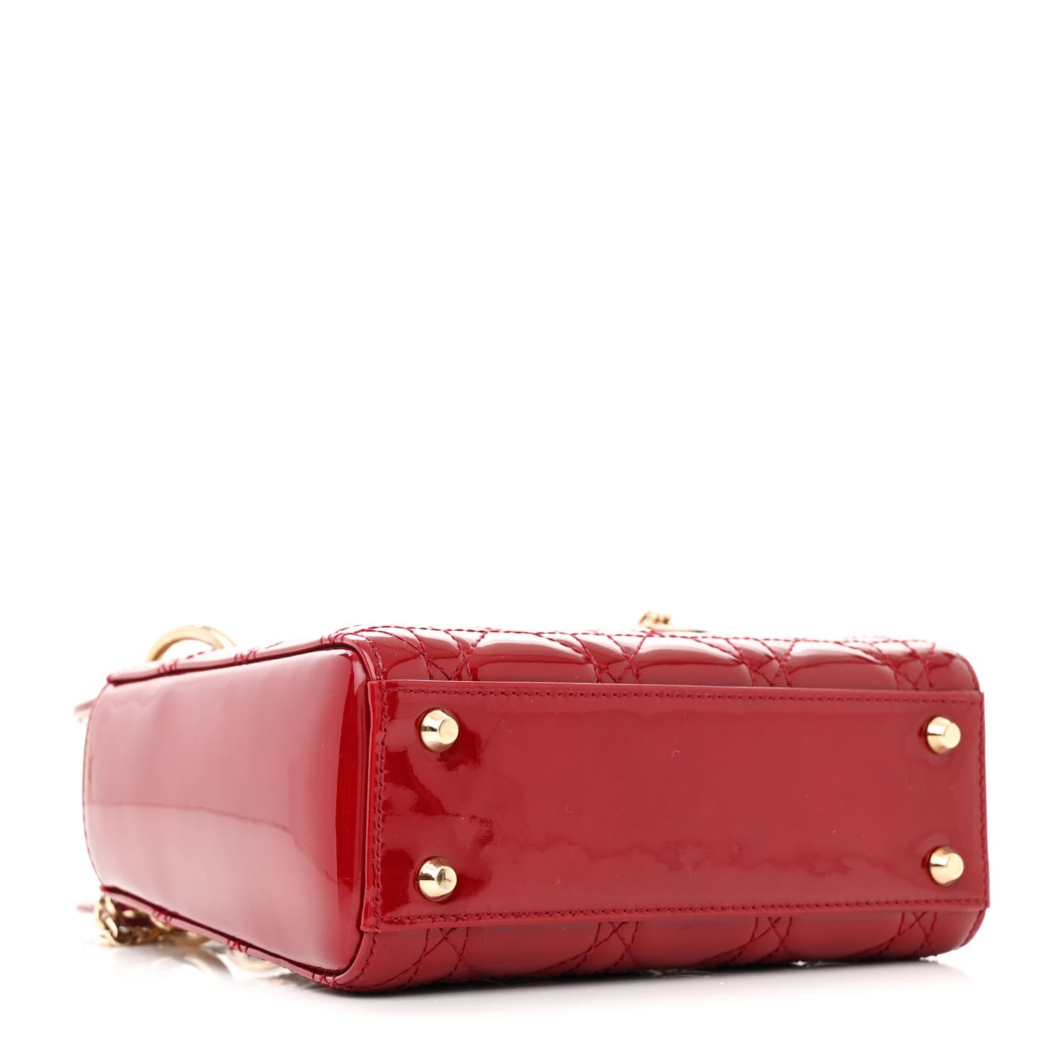 Christian Dior Patent Cannage Mini Lady Dior Red 4 of 14