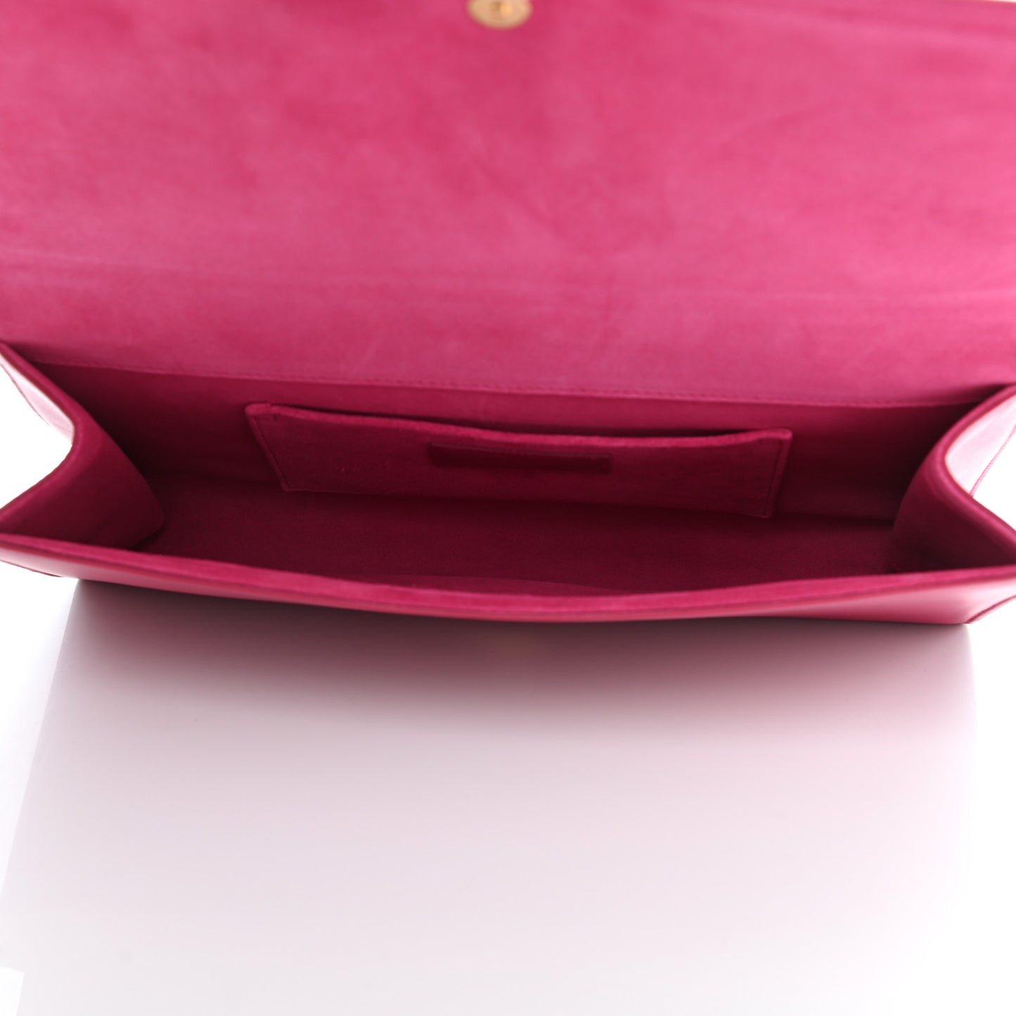 Calfskin Classic Y Ligne Clutch Fuchsia