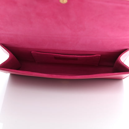 Saint Laurent Calfskin Classic Y Ligne Clutch Fuchsia 5 of 9
