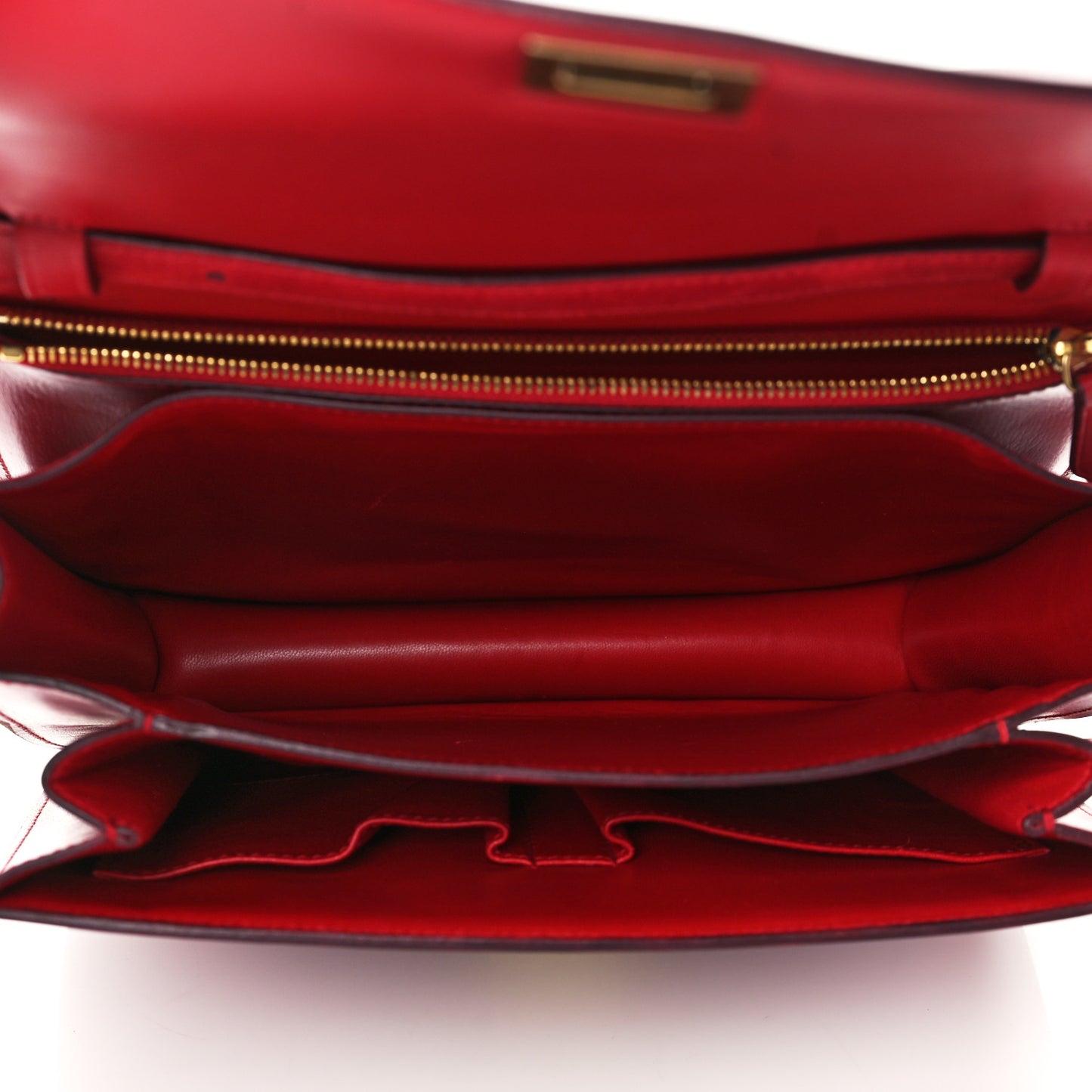 Box Calfskin Medium Classic Box Flap Bag Red