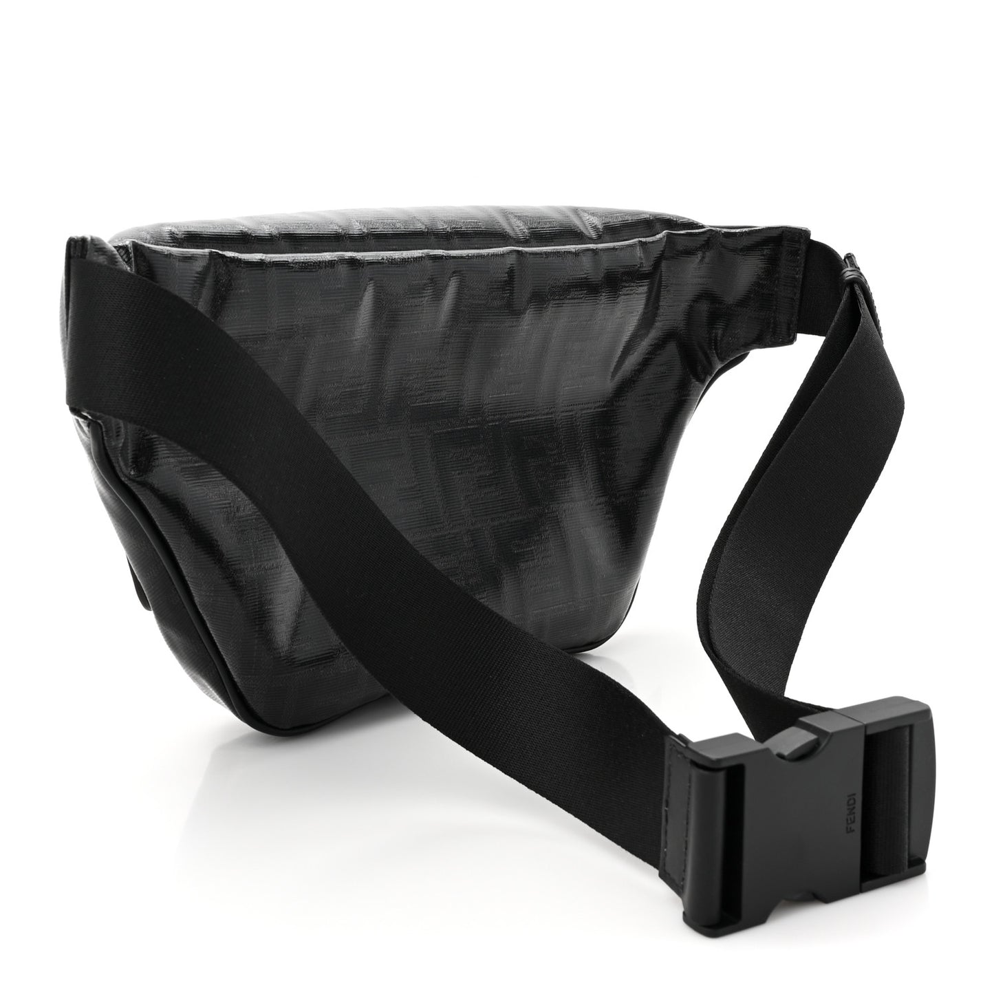 X FILA Glazed Fabric Vitello Century FF 1974 Mania Belt Bag Black White