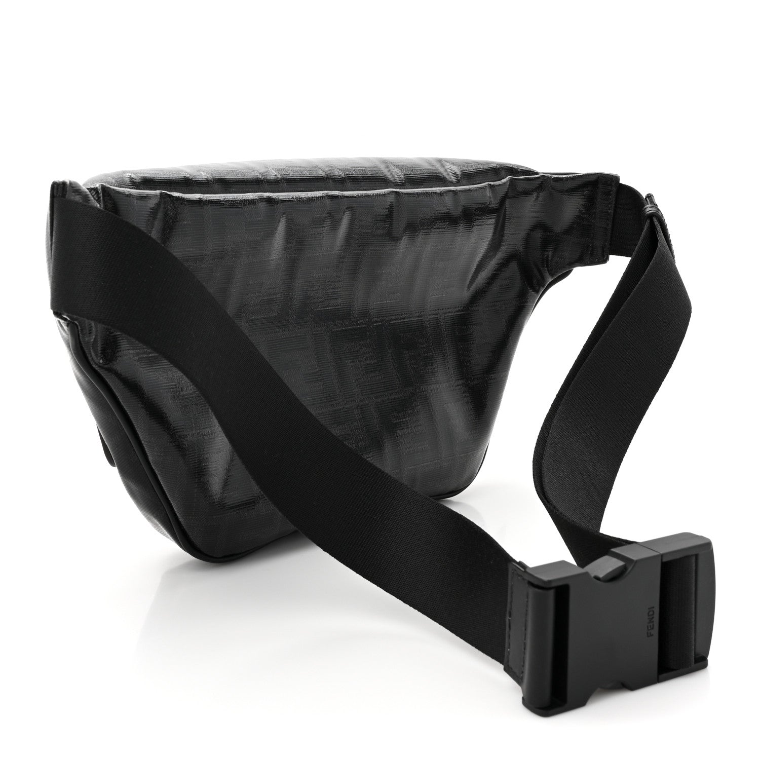 Fendi X FILA Glazed Fabric Vitello Century FF 1974 Mania Belt Bag Black White 3 of 10