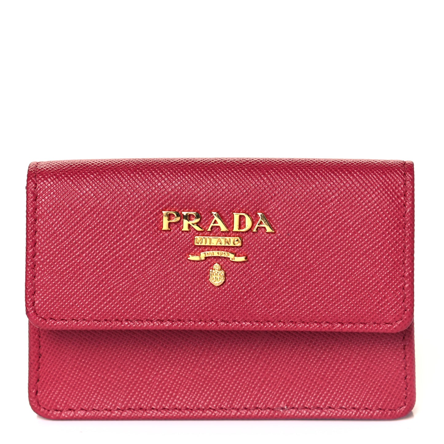 Saffiano Metal Flap Card Holder