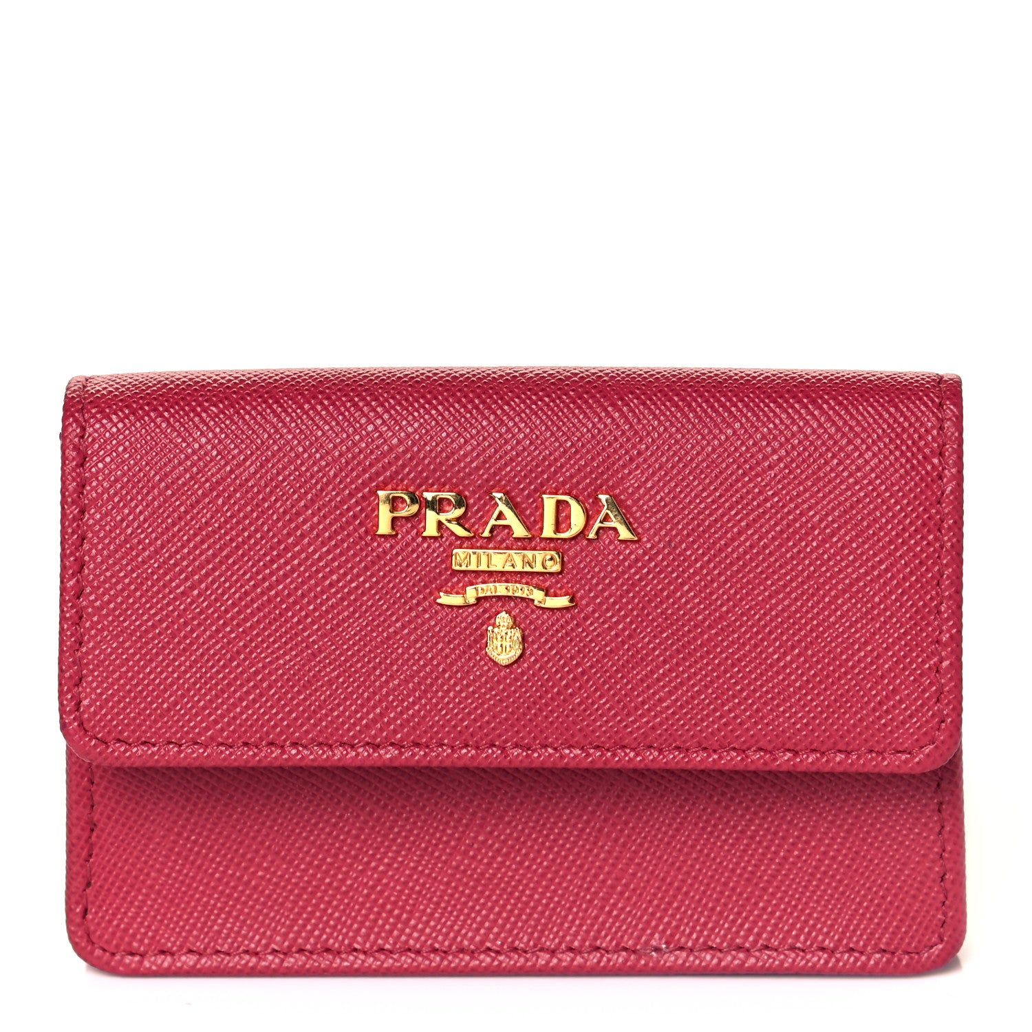 Prada Saffiano Metal Flap Card Holder 1 of 7