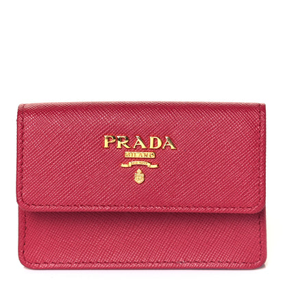 Prada Saffiano Metal Flap Card Holder 1 of 7