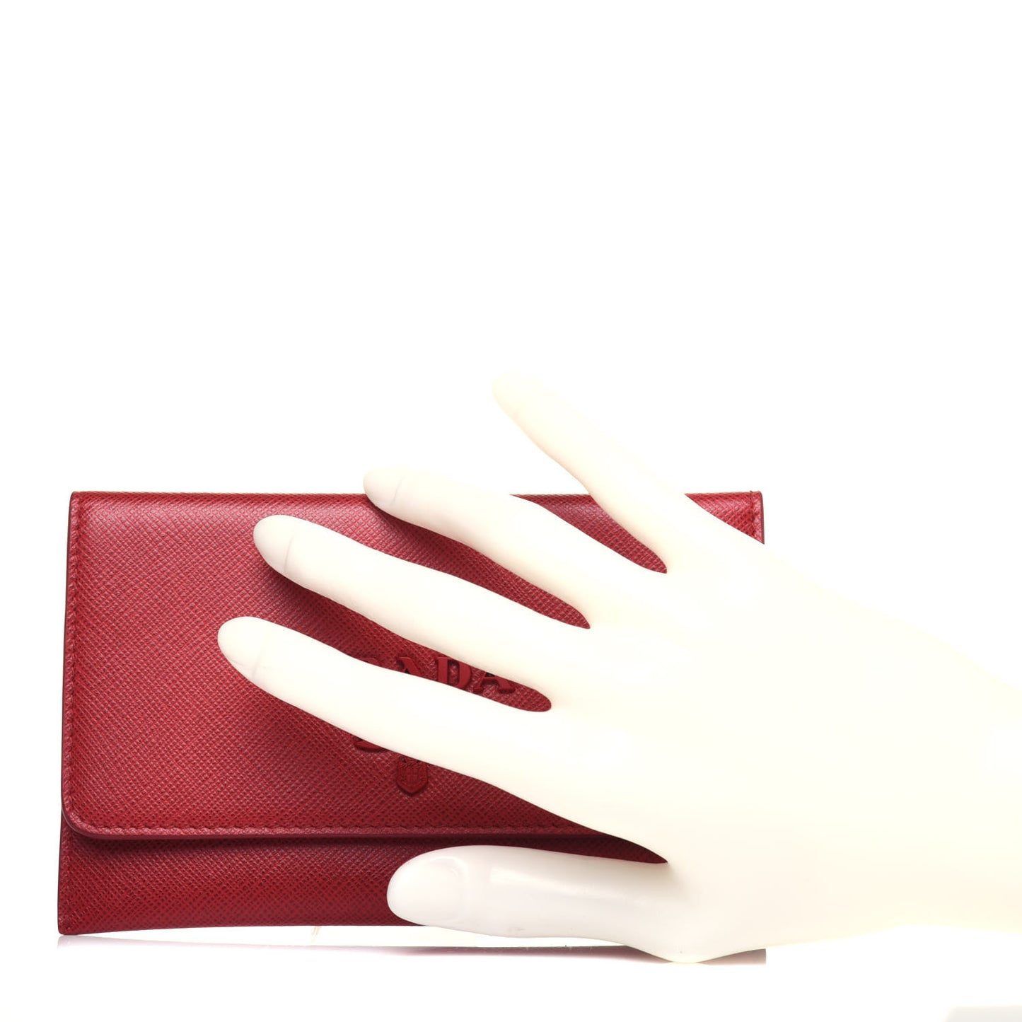 Saffiano Monochrome Flap Wallet Fuoco