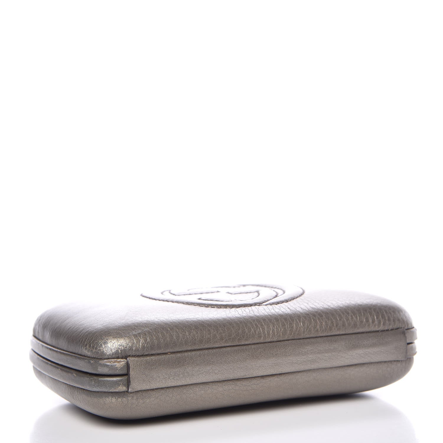 Gucci Metallic Pebbled Calfskin Soho Hard Case Clutch Golden Beige 4 of 10