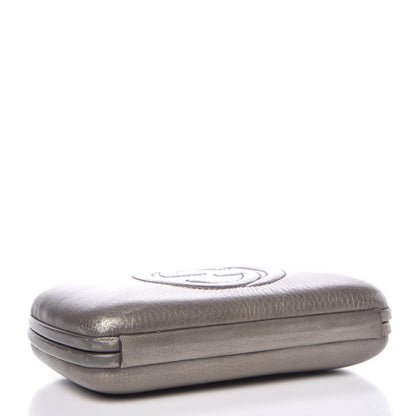 Gucci Metallic Pebbled Calfskin Soho Hard Case Clutch Golden Beige 4 of 10