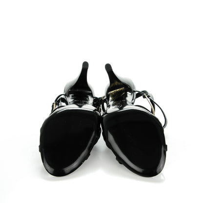 Chanel Patent CC Sandals 37 Black Gold 8 of 10