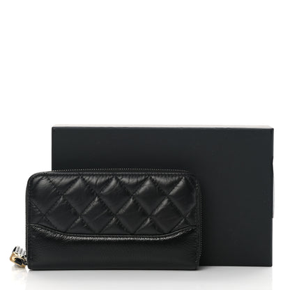 Chanel Aged Calfskin Quilted Small Gabrielle Zip Around Wallet Black 13 of 13