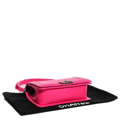Chanel Lambskin Quilted Medium Boy Flap Fuchsia 4 of 8