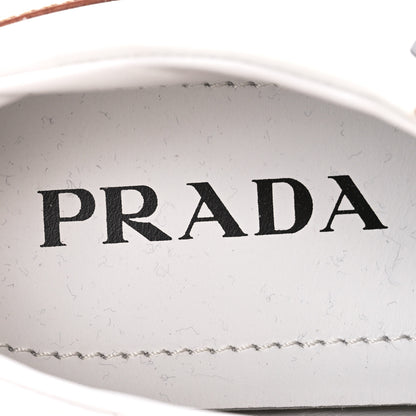 Prada Vitello Soft Low Top Sneakers 39 White Cognac 7 of 13