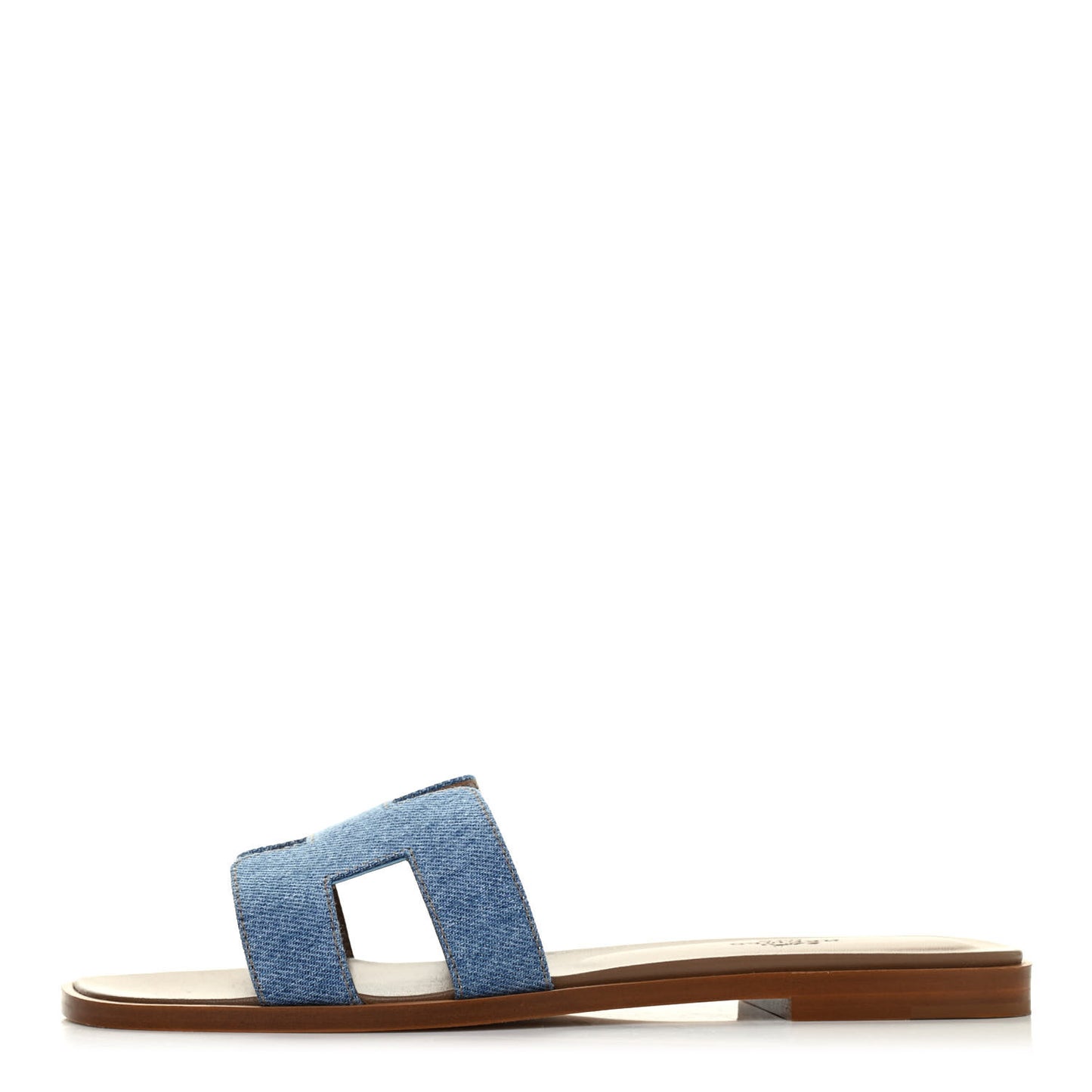 Denim Canvas Oran Sandals 38 Bleu Clair