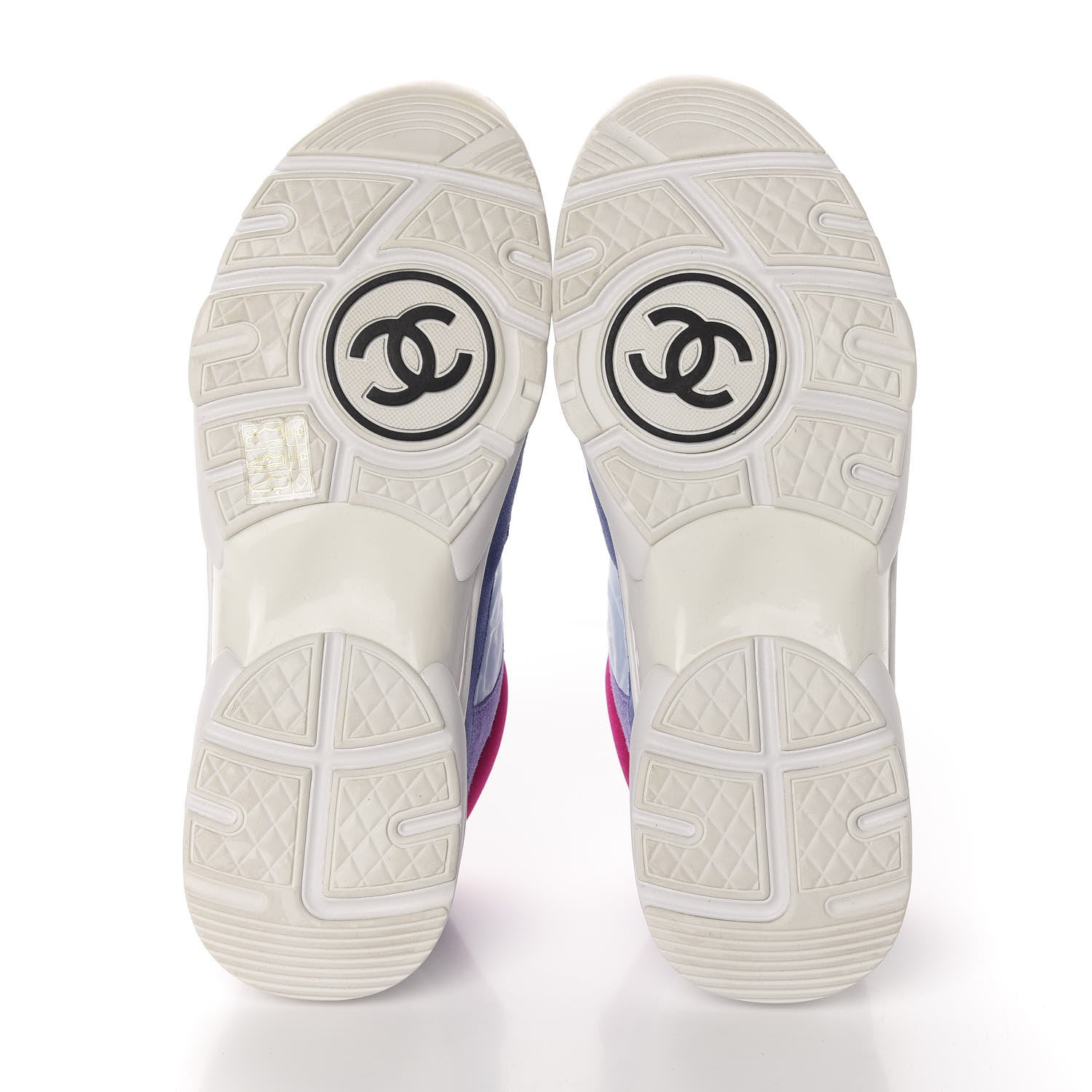 Chanel Nylon Calfskin Suede CC Womens Sneakers 39 Light Blue 6 of 14