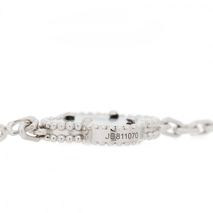 Van Cleef & Arpels 18K White Gold Grey Mother of Pearl 5 Motifs Vintage Alhambra Bracelet 3 of 7