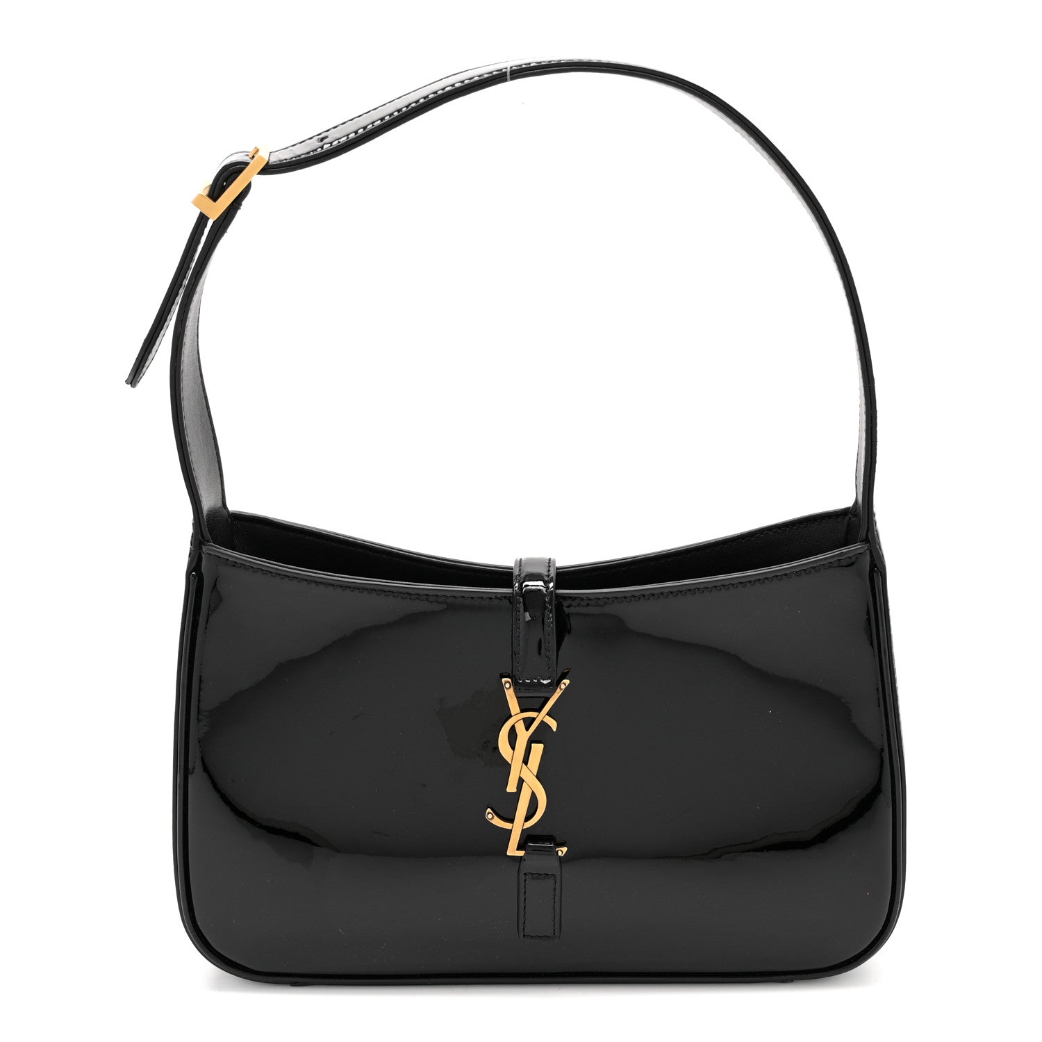 Saint Laurent Patent Le 5 A 7 Hobo Black 1 of 15