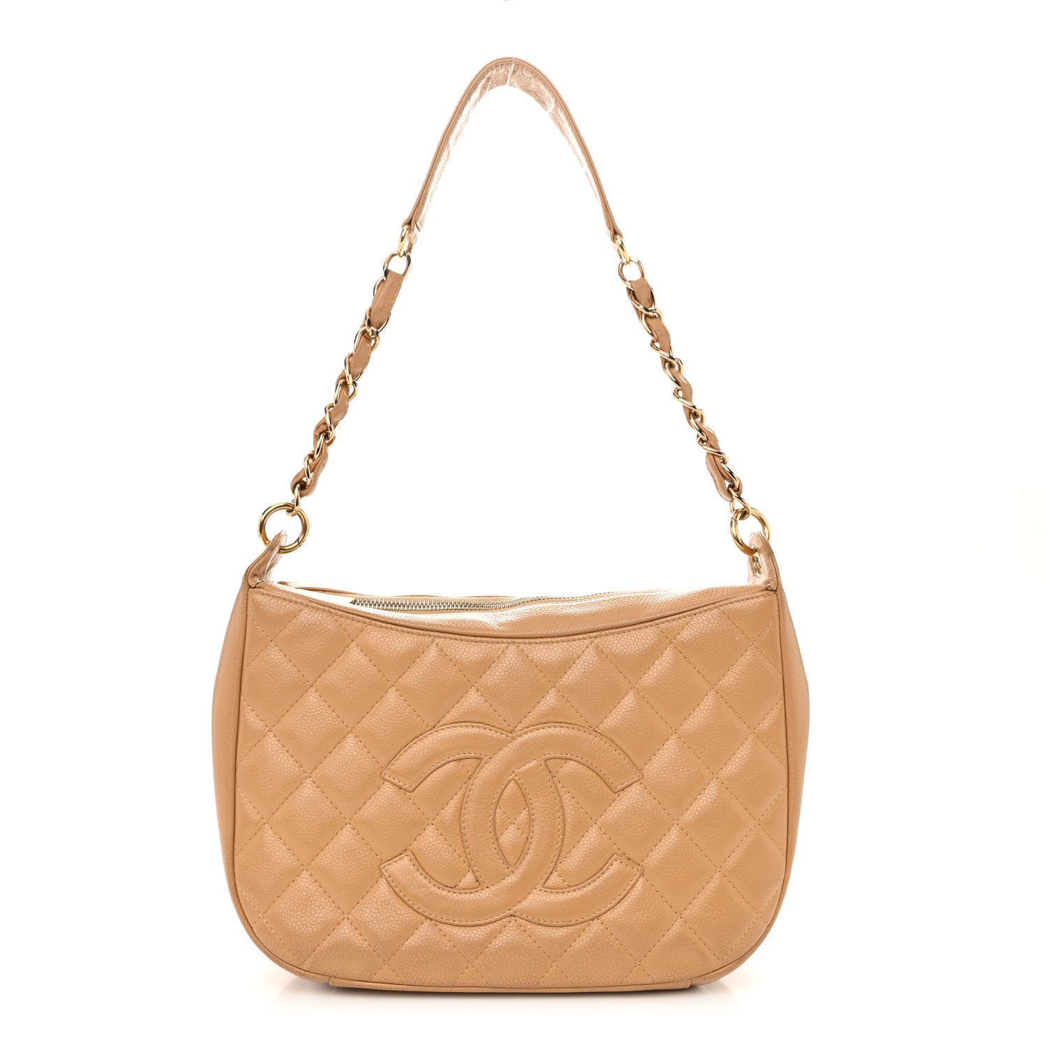 Chanel Caviar Quilted Timeless CC Shoulder Bag Beige 1 of 9