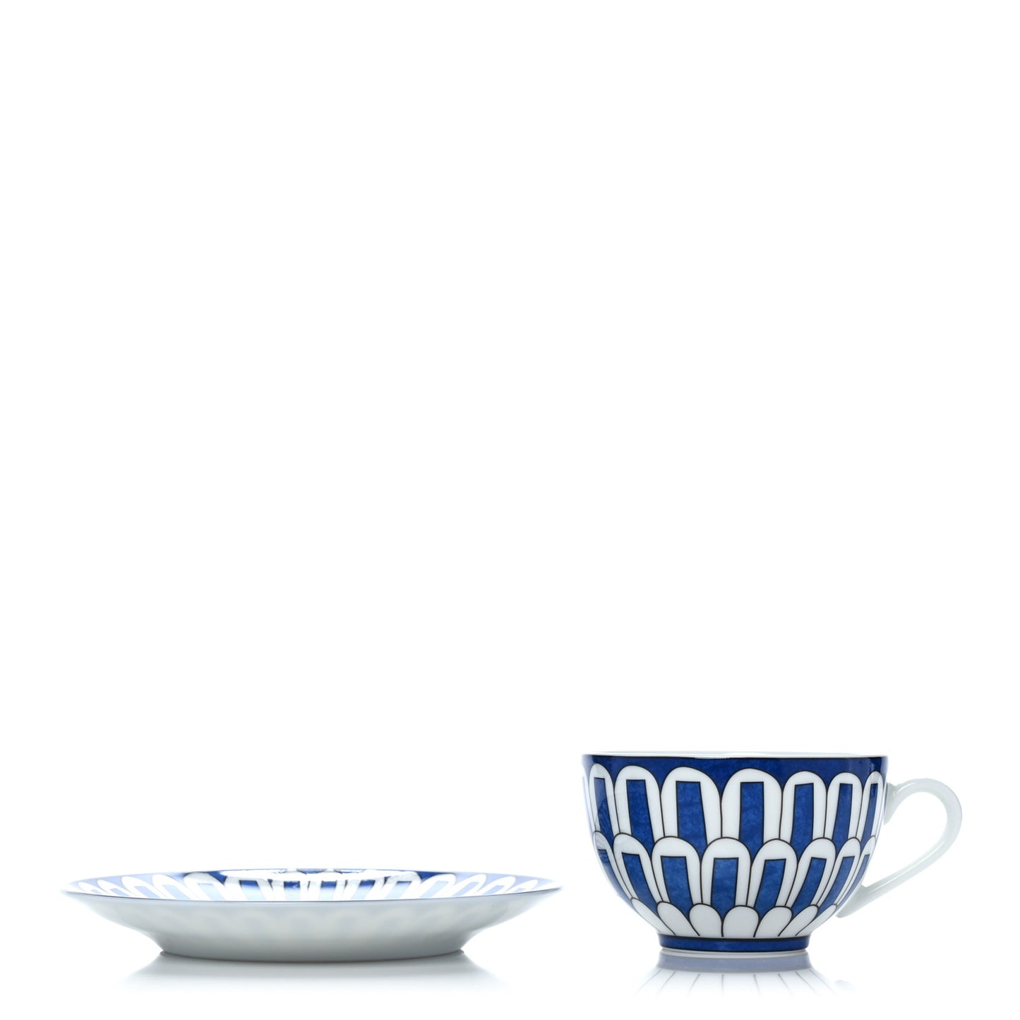 Porcelain Bleus d'Ailleurs Tea Cup And Saucer Set Of 2