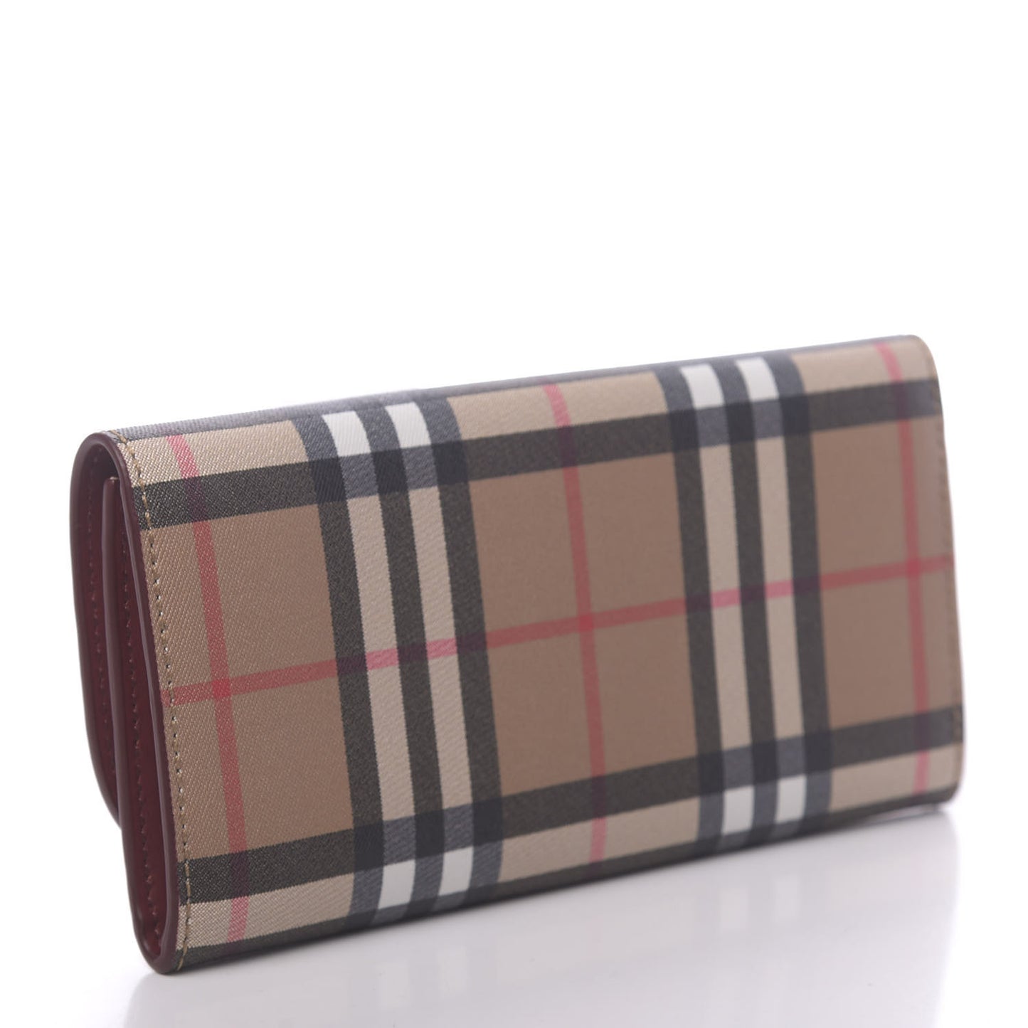 Vintage Check Continental Wallet Crimson
