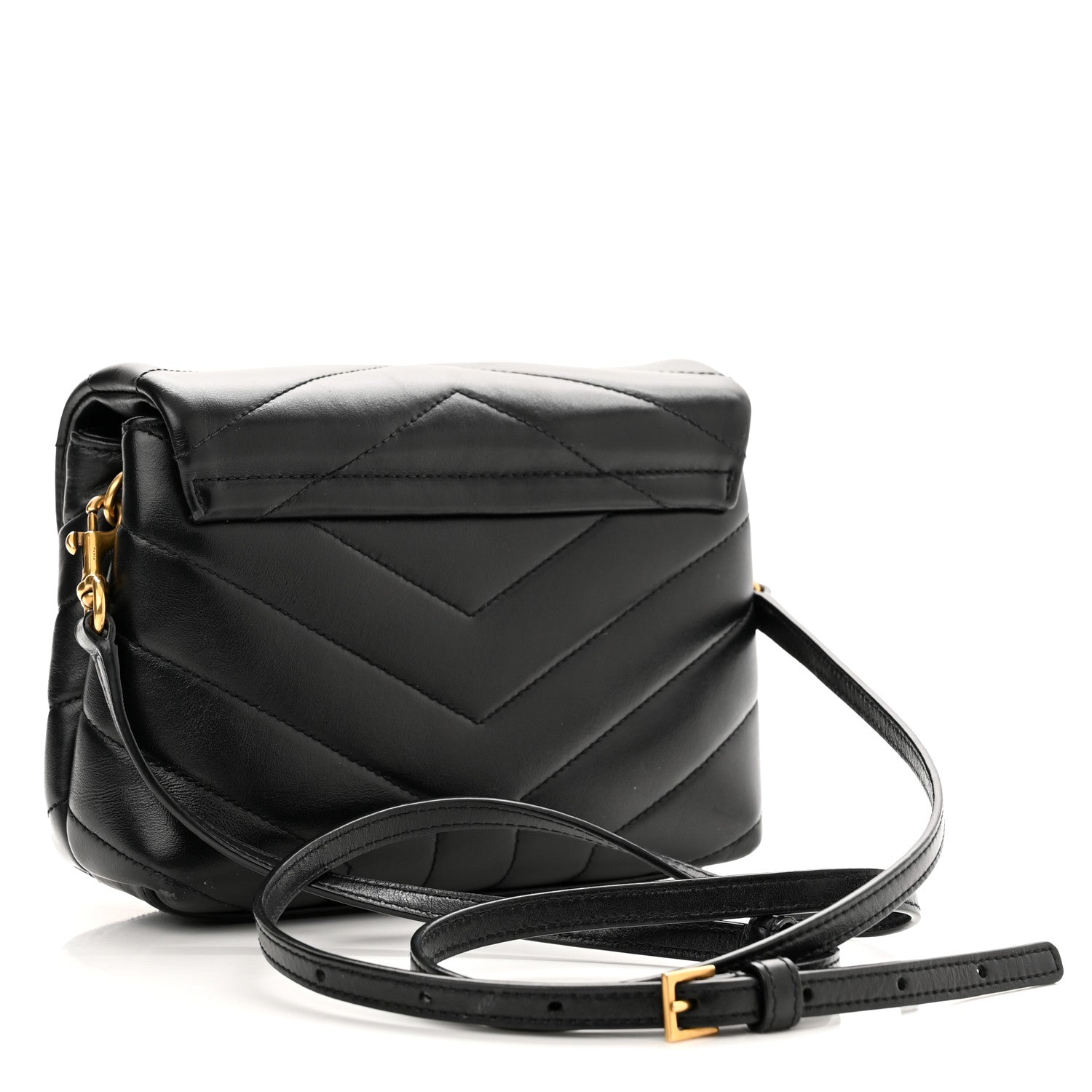 Saint Laurent Calfskin Y Quilted Monogram Toy Loulou Crossbody Bag Black 3 of 11
