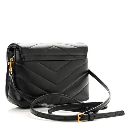 Saint Laurent Calfskin Y Quilted Monogram Toy Loulou Crossbody Bag Black 3 of 11