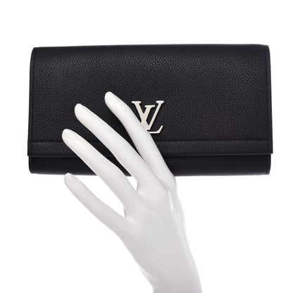 Louis Vuitton Calfskin Lockme II Wallet Black 2 of 8