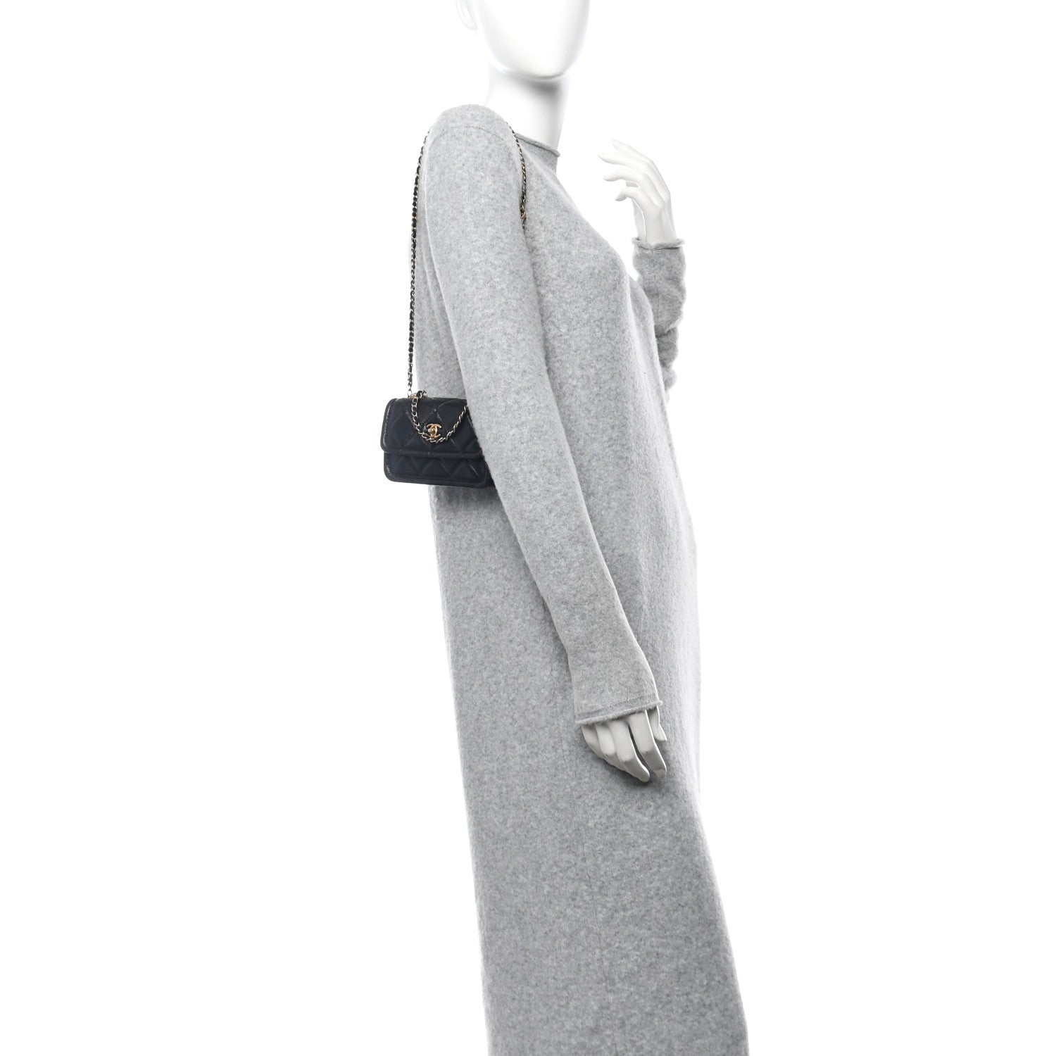 Chanel Shiny Lambskin Quilted Extra Mini Flap Black 2 of 10