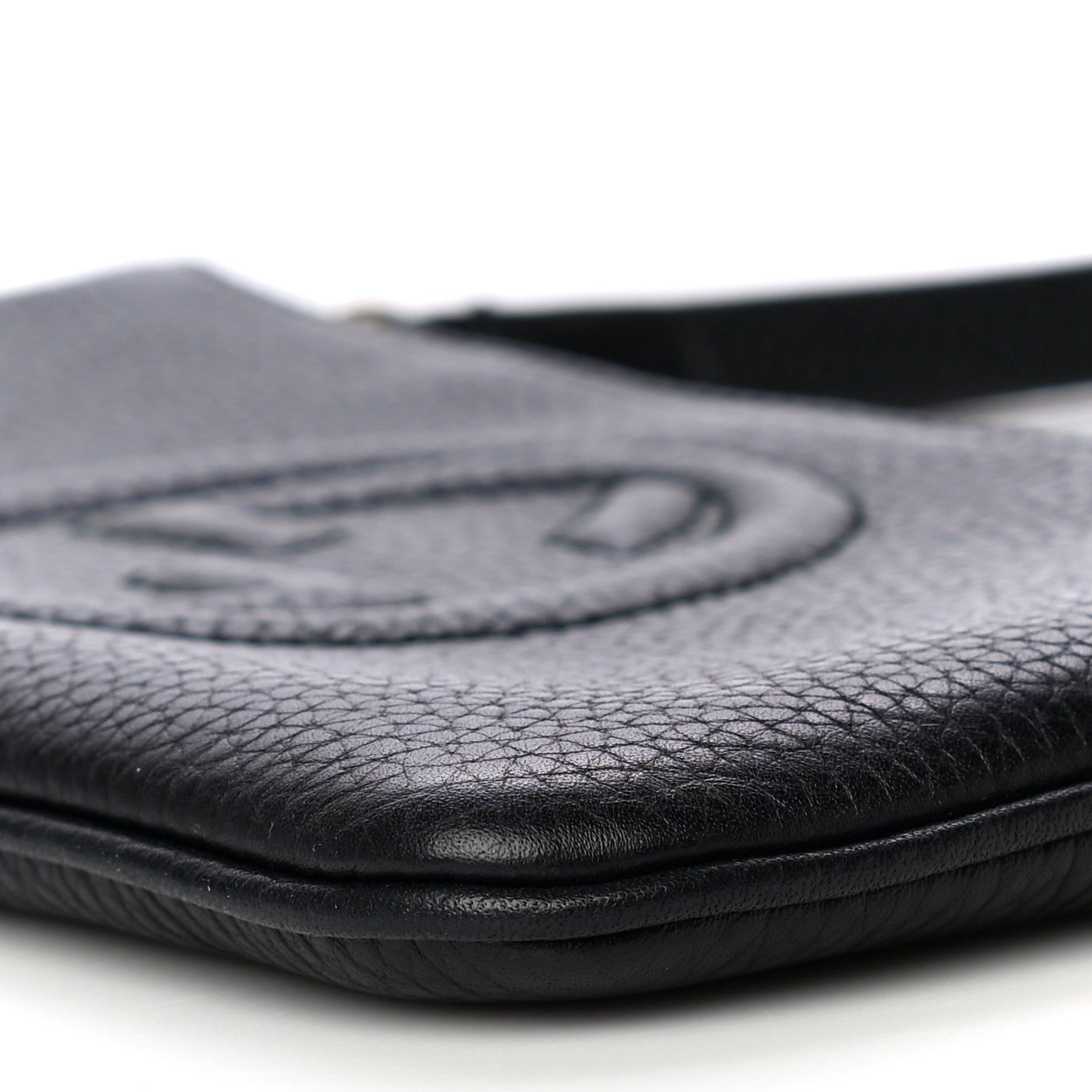 Gucci Pebbled Calfskin Soho Wristlet Black 10 of 10