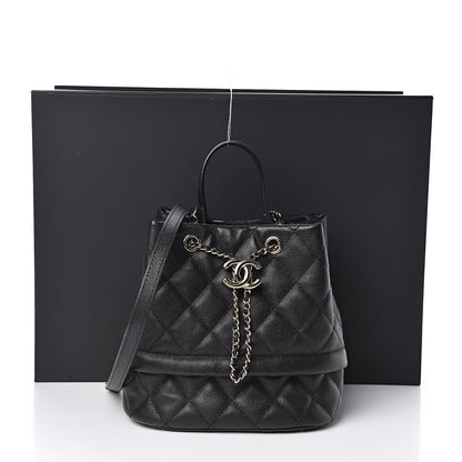 Chanel Caviar Quilted Large Rolled Up Bucket Drawstring Bag Black 11 of 11