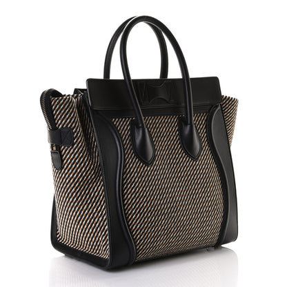 Celine Twill Smooth Calfskin Mini Luggage Dune Black 2 of 9