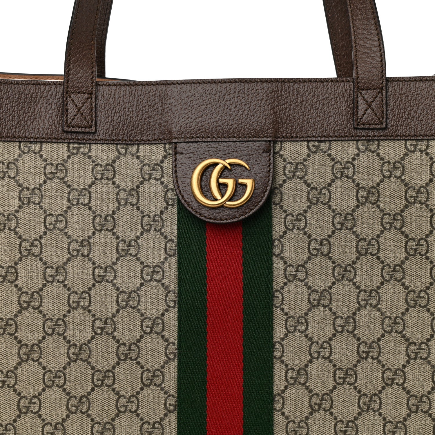 Gucci GG Supreme Monogram Web Ophidia Tote Brown 10 of 15