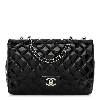 Chanel Patent Quilted Jumbo Single Flap Black 1 of 9