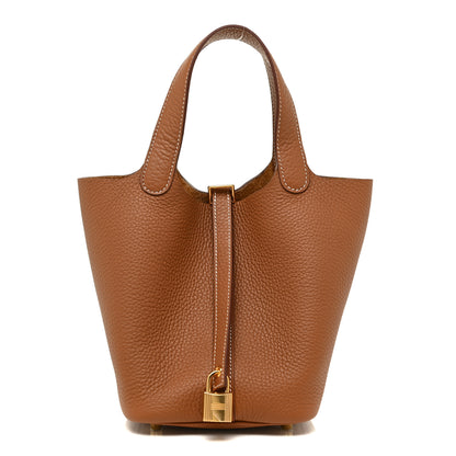 Hermes Taurillon Clemence Picotin Lock 18 PM Gold 1 of 9