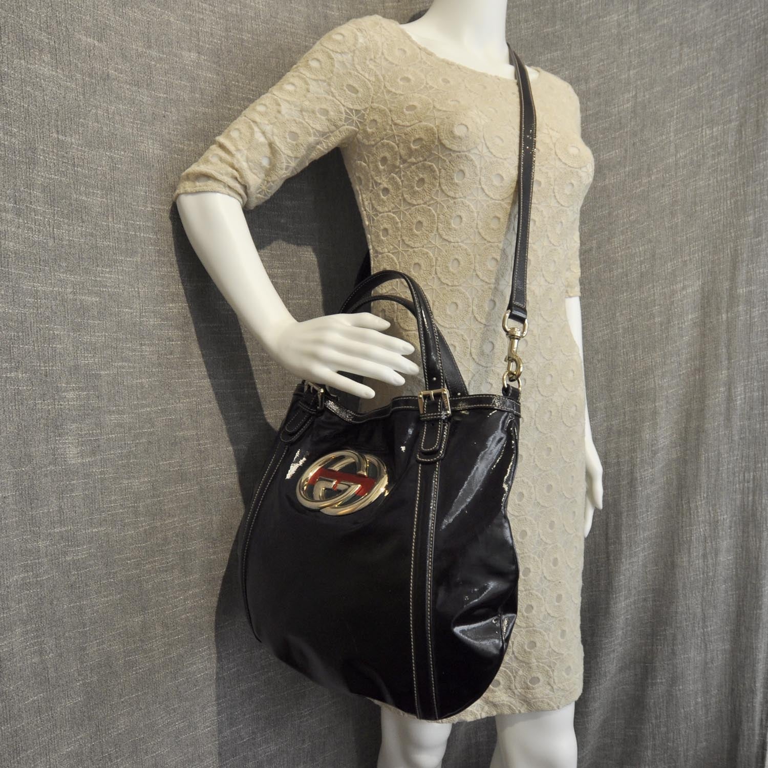 Gucci Dialux Medium Britt Tote Black 2 of 8