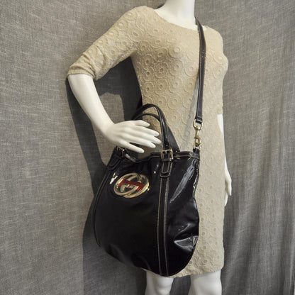 Gucci Dialux Medium Britt Tote Black 2 of 8