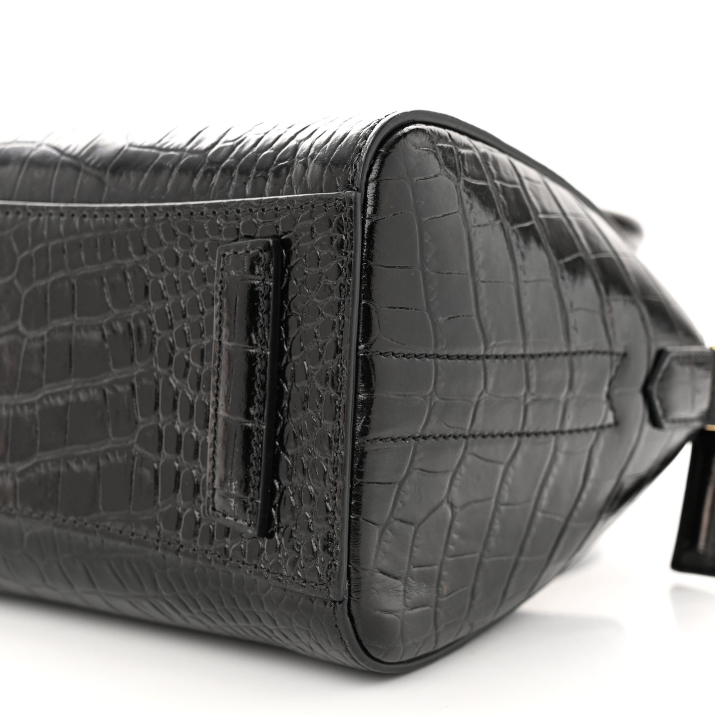 Calfskin Crocodile Embossed Mini Antigona Black